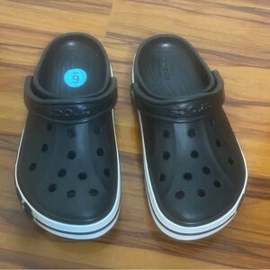 CROCS Black and White Mules